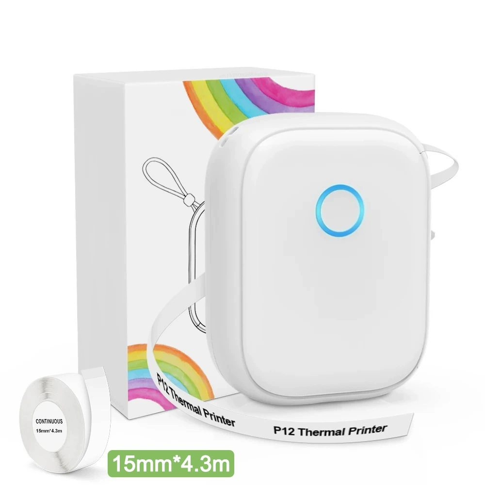 Портативный термопринтер этикеток P12 | Bluetooth iOS/Android