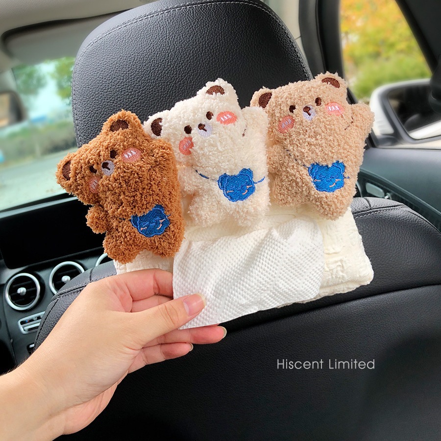 Cute Monster Caja de pañuelos de coche Caja de dibujo de papel de coche colgante Caja de reposabrazos Decoración de coche Bolsa de pañuelos de coche Mujer