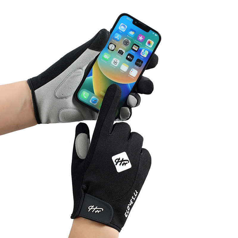 Deportes al aire libre para hombres y mujeres escaleras de tela fitness antideslizante transpirable ciclismo de dedo completo Frisbee resistente al desgaste guantes de bicicleta de pantalla táctil