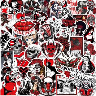 50 Gothic horror stickers Demon Dark Red punk style mobile phone computer stickers Gothic sticker