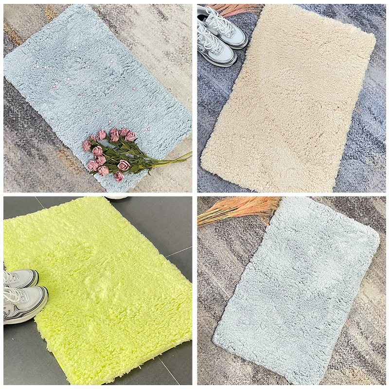 Hermosas alfombras de terciopelo transfronterizas para alfombras de baño de absorción de agua, alfombras de lujo ligeras, alfombras de peluche, alfombras de cama en stock, alfombras