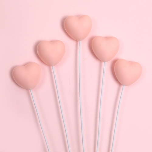 Romantic Chinese Valentine's Day cake decoration ornaments soft pink love plug-in red small-shaped birthday plug-in card