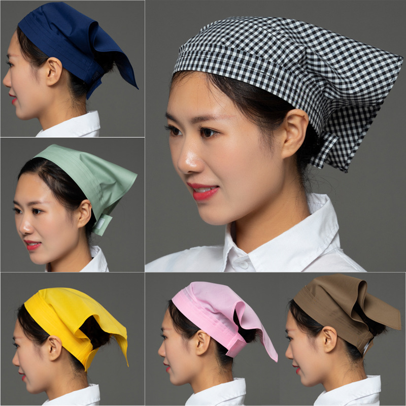 Restaurant waiter triangle turban chef hat men's and women's hot pot restaurant kitchen Baotou hat food hygiene work hat
