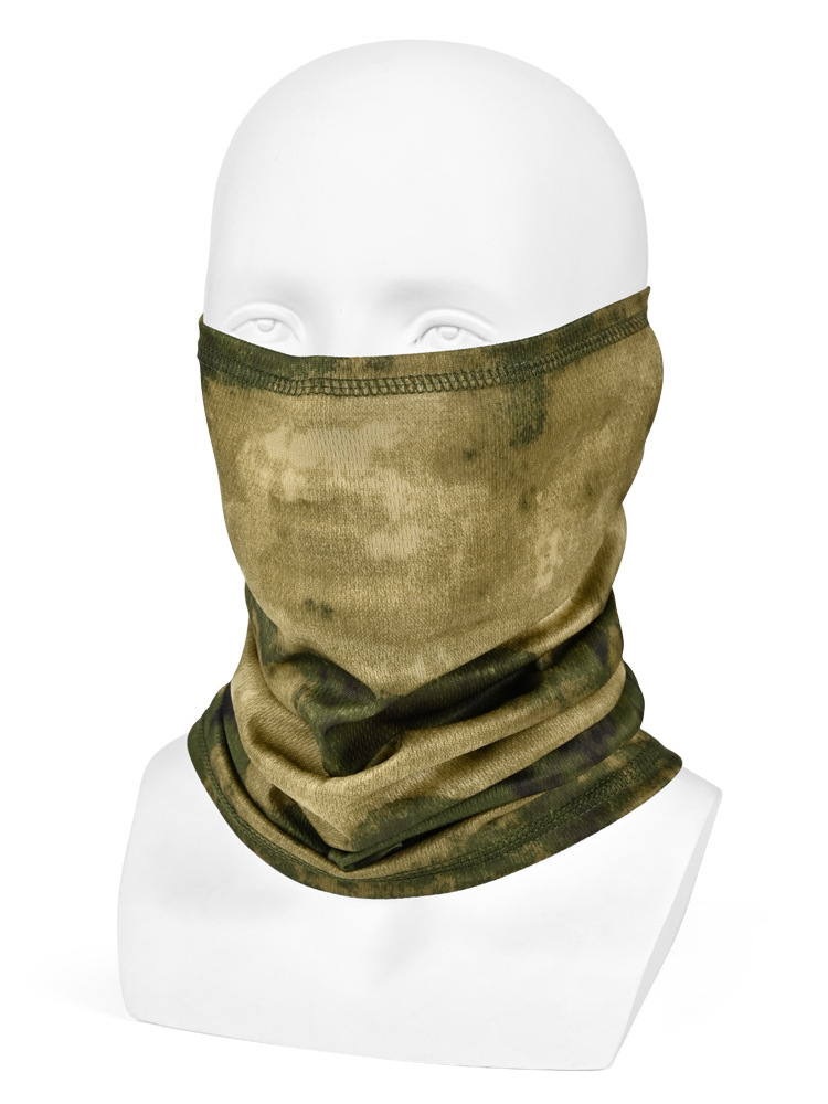Pañuelo de seda de camuflaje para casco, pañuelo para la cabeza para pesca al aire libre, máscara de protección solar para el cuello de verano, transpirable para ciclismo y deportes.