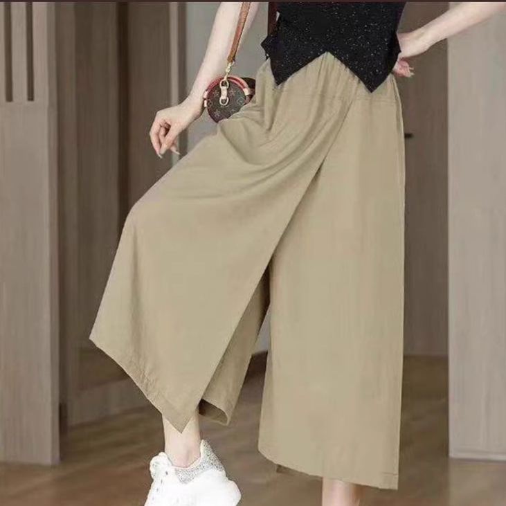 Ice Silk Casual Skirt Pants for Women, 2026 Summer Thin Style, Drapey and Slimming Wide-Leg Pants, Irregular Cropped Pants for Petite Figures Ice Silk Casual Skirt Pants for Women, 2026 Summer Thin Style, Drapey and Slimming Wide-Leg Pants, Irregular Cropped Pants for Petite Figures