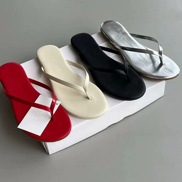 Внешняя торговля Оригинальный кожаный швабро шевеланк женская мягкая и удобная плоская подошва тапочки носить повседневную минималистичную пляжную шнуру