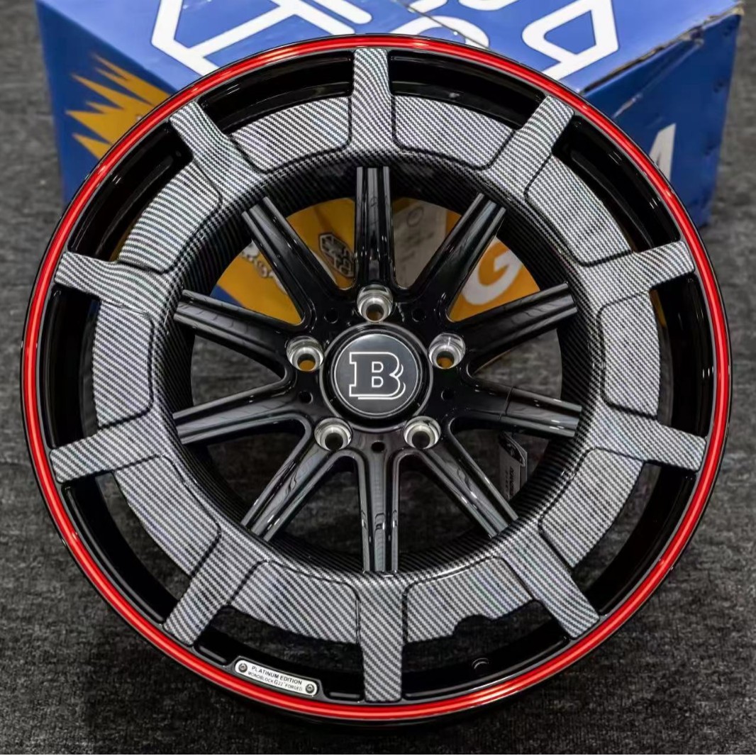 适用于巴博士锻造铝合金轮毂水转印 无刻字 有名牌铝合金轮毂