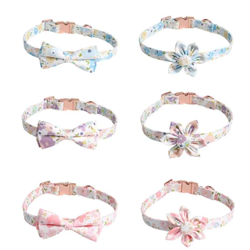 Amingge новый ошейник для домашних животных Цветочная серия ошейник розовое золото Подсолнух Лук Ошейник для собак