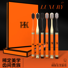 [NSA] ライト高級ギフトボックス 6 パック高価値ワイドヘッド大人ホームトラベルカップルフィラメントスーパーソフト毛歯ブラシ