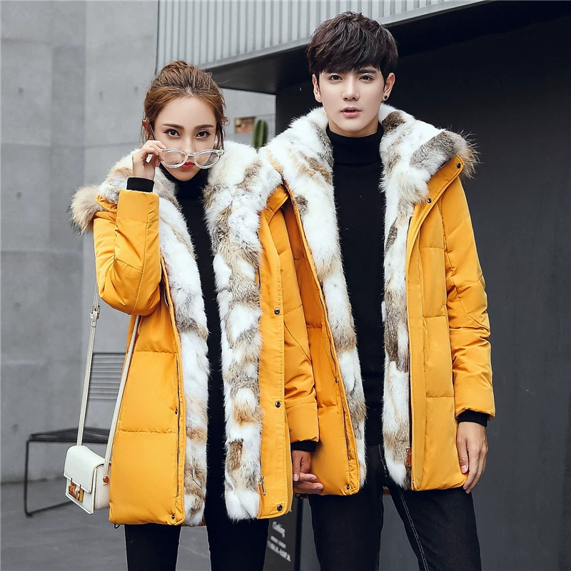 Long winter down jacket for beloved for boys, 2022, mid-length, plus size, increased thickness