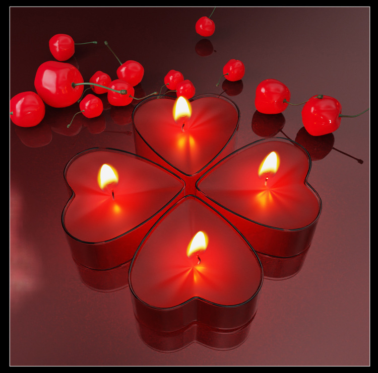 Heart-Shaped Low-Temperature Massage Candle for Couples, Soy Wax, Rose Fragrance, Red — detail image 12