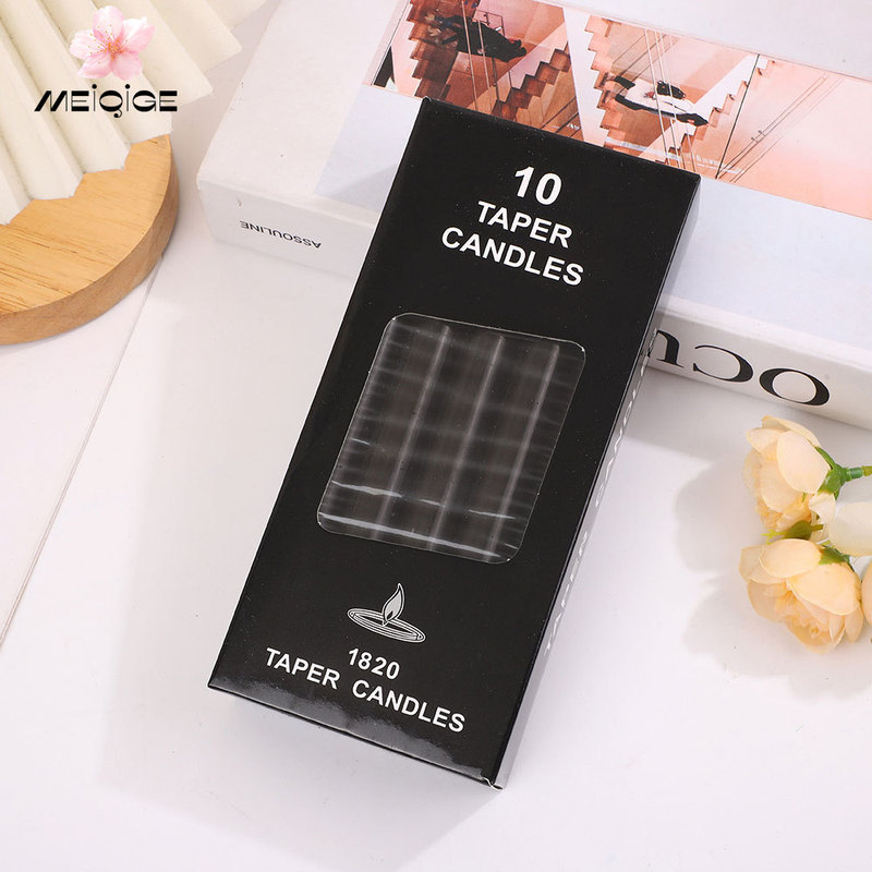 10本/箱入り長竿キャンドルカラーキャンドル夕食レストラン円柱キャンドル緊急停電家庭用照明|undefined