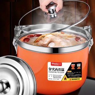 Free Shipping German 304 Stew Pot Household Fire-Free Cooking Pot Stainless Steel Energy-Saving Porridge Pot Insulation Pot Soup Pot Stew