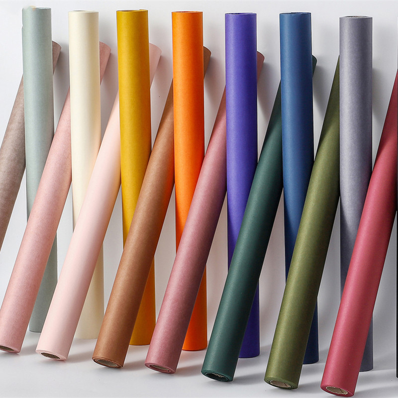 进口纯色牛皮纸水果鲜花包装纸礼品深色系花束包花纸花艺纸手工