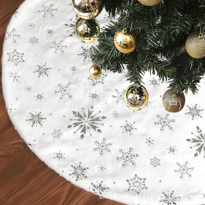 クリスマスクリスマスツリースカート白ぬいぐるみ刺繍ツリースカート真珠光沢のあるスノーフレークスパンコールクリスマスツリースカートクリスマスツリー装飾|undefined