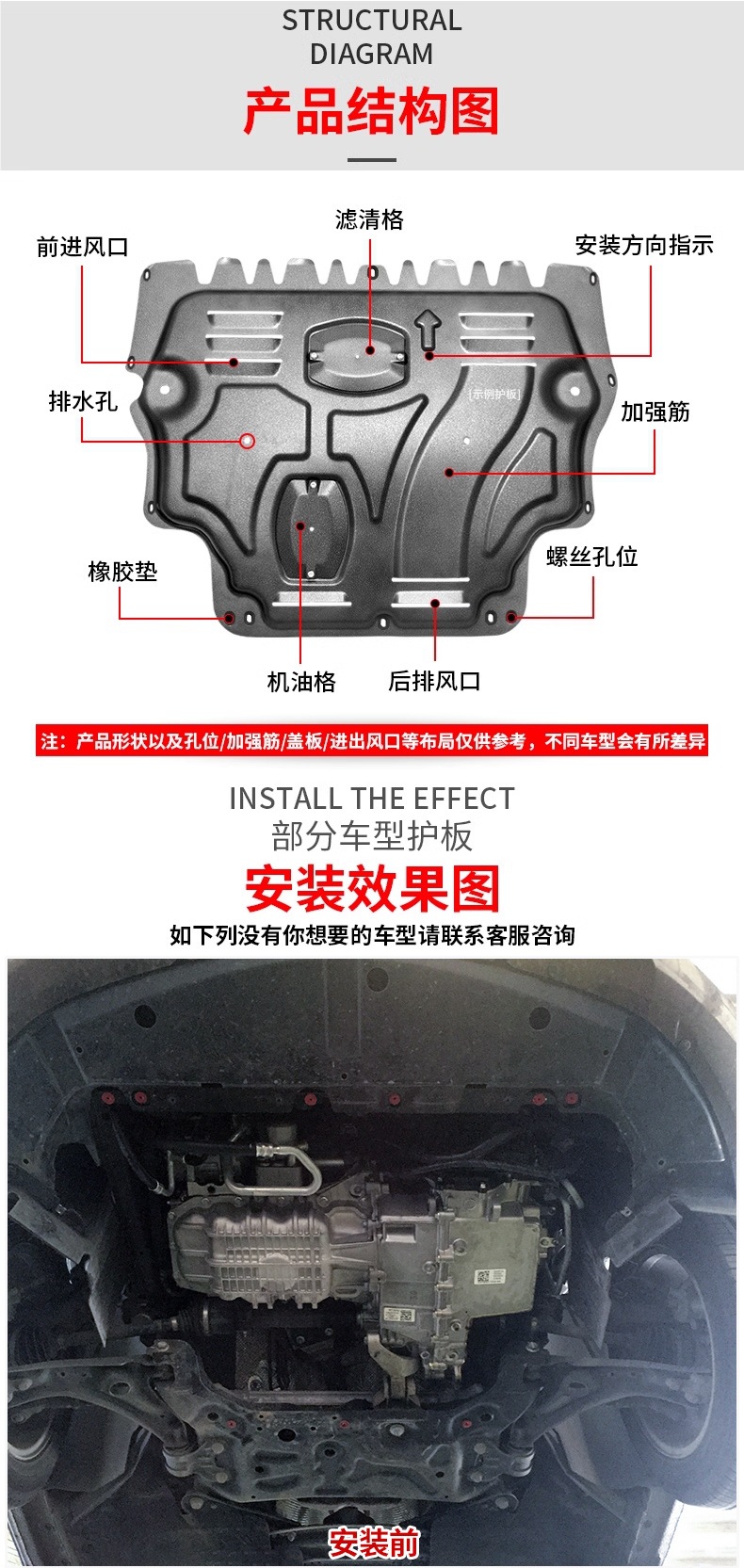 Suitable for 15-23 Ford Escort Engine Lower Guard Plate Original Escort Chassis Armor Lower Guard Plate 23