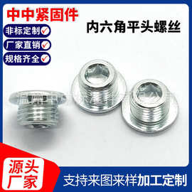 内六角平头螺钉内六角紧定螺丝扁平头内六角平圆头螺栓