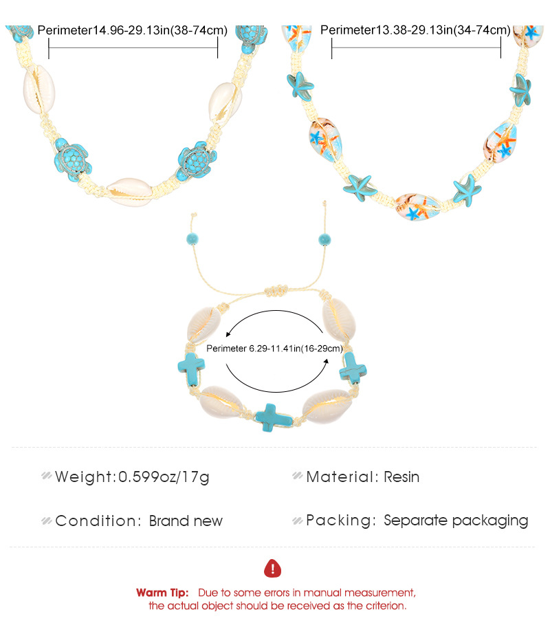 41g Weight Necklace Classification Titanium Steel Chain Material 1 Piece Quantity Masquerade Occasion Alloy Material Starfish, Shell Pattern Women's Gender Beaded Design Retro, Classic Style Style Retro Classic Style Starfish Shell Arylic Alloy Beaded Necklaces Wholesale 2