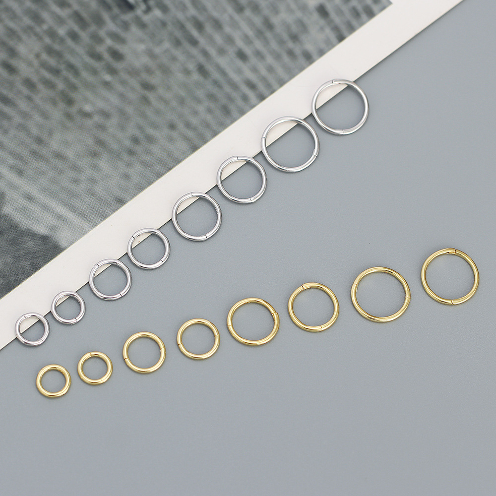 Electroplating Gold Plating Process 925 Sterling Silver Ear Needle Material 18K Real Gold Plated, Platinum Plated Plating Material 1 Pair Silver Geometric Hoop Earrings