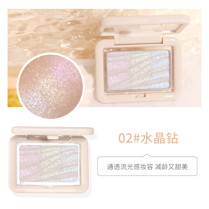 WODWOD polvo de alto brillo fantasma de luz suave, brillo fino, cuerpo, cara, brillo, ojos tridimensionales naturales, polvo flash