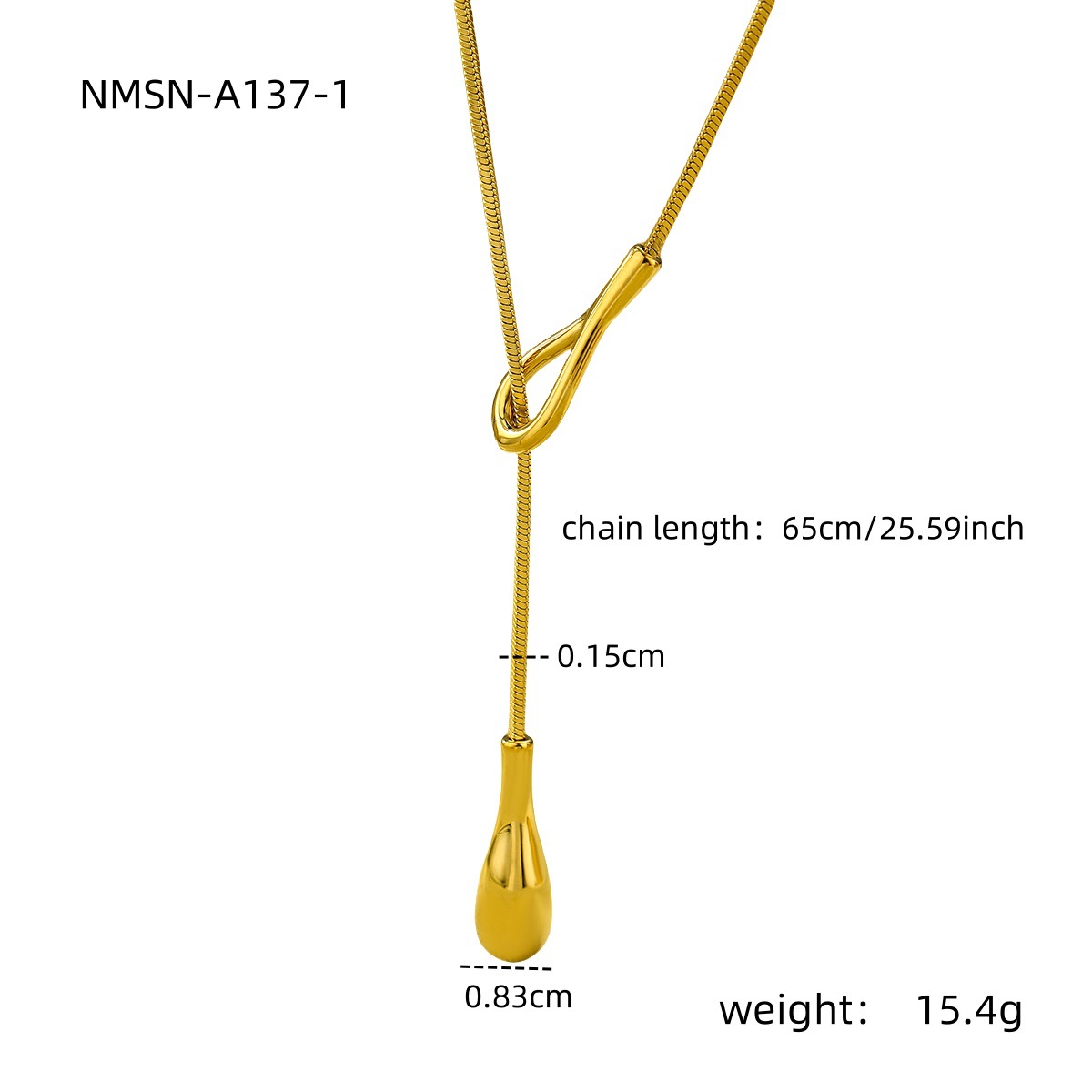PVD Coated Real Gold Plated Water Droplets Solid Color 304 Stainless Steel Casual Simple Style Waterproof Non Tarnish Double Layer Necklaces Pendant Necklace display picture 8