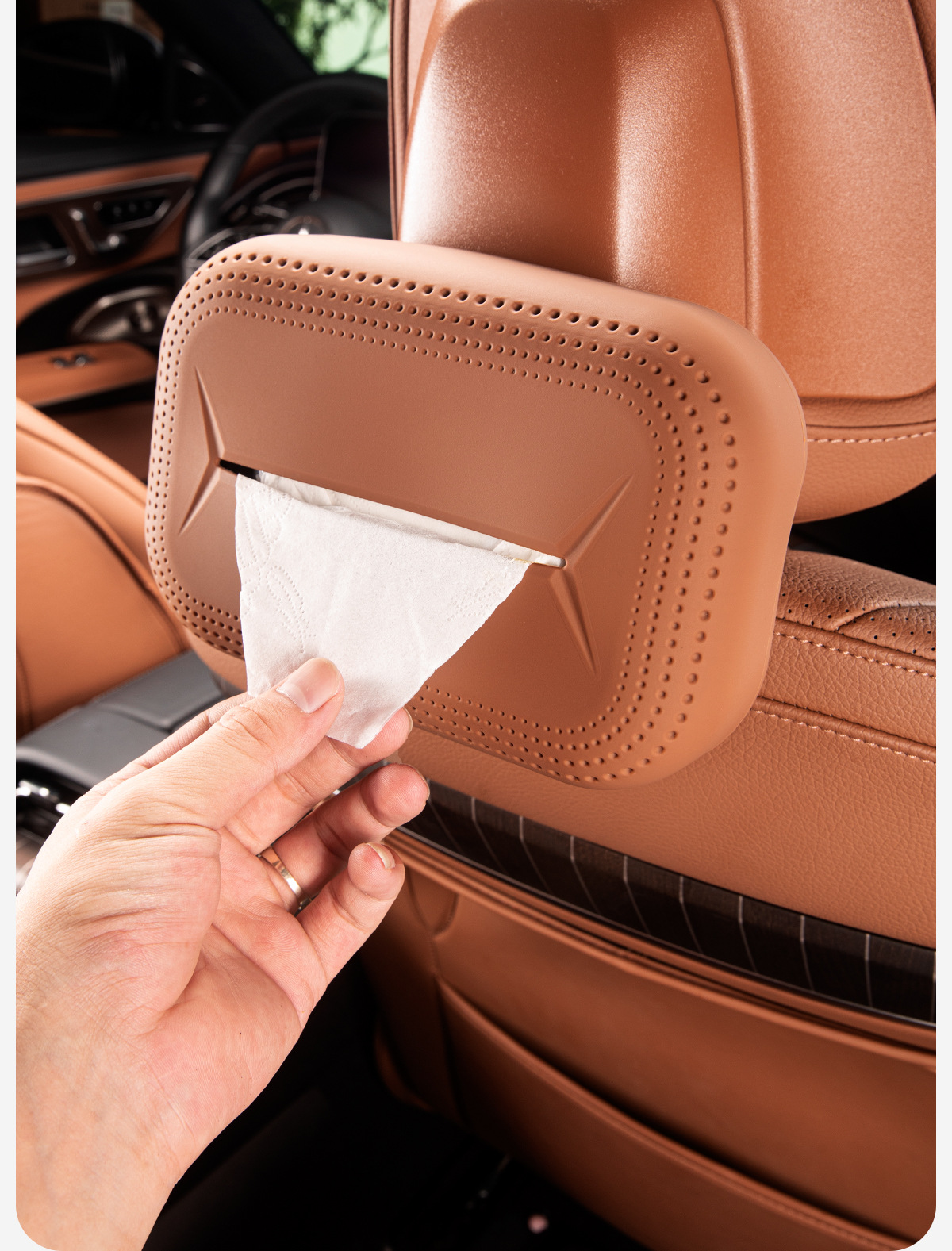 Suitable for Mercedes-Benz Gle Car Tissue Box Silicone Gle350 Gls450 Car Tissue Bag Interior Supplies