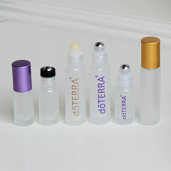 Dotteri 10ml ball bottle beads l frosted gold cap glass sub-packing essential oil steel ball gem amethyst in stock
