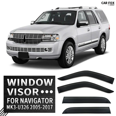 For Lincoln NAVIGATOR Window rain shield deflector rain eyebrow NAVIGATOR Window visor (Rain shield) - cross-border-fine-fight-without-logo-navigator-navigator-mk3-u326-2005-2017-plexiglas-no-bright-strips-rain-shield