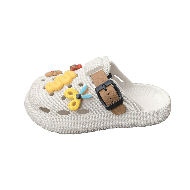 Zapatillas Birkenstock para niños lindos de moda, transpirables, suela blanda, suela gruesa, zapatos con agujeros, zapatos para niños de verano, sandalias y zapatillas, todo fósforo