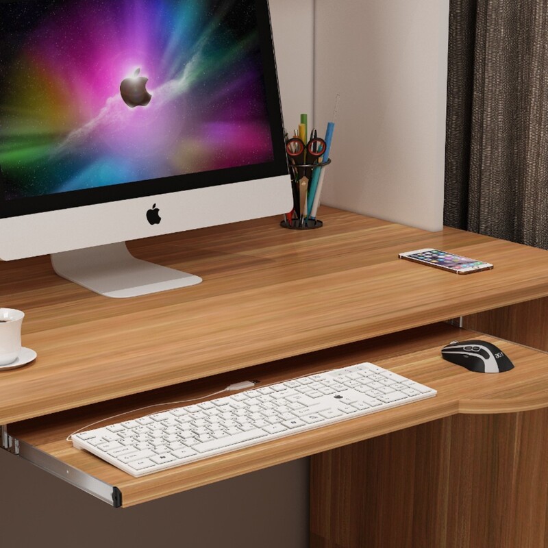 ft keyboard bracket computer desk accessories wooden tray silent lifting round thickened keyboard drag bracket push-pull arc