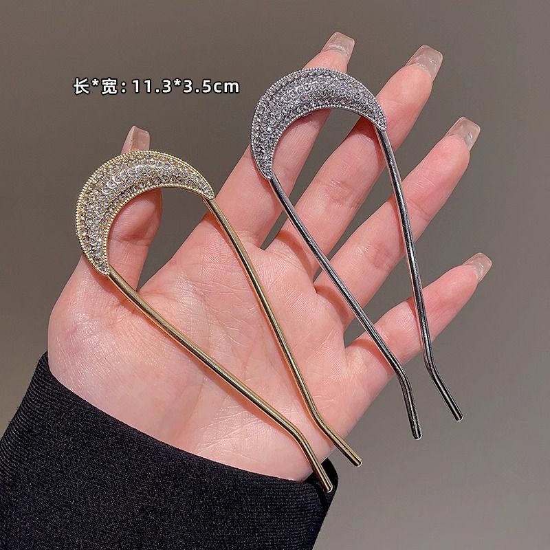 2025 nueva horquilla perla en forma de U para mujer, pinza para el cabello, artefacto fijo para el cabello, horquilla de sentido avanzado, tocado