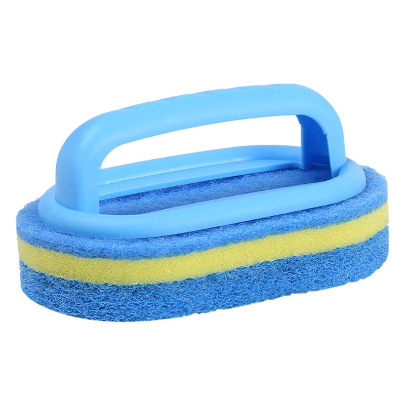 Fabricante con mango cepillo de limpieza esponja cocina olla de limpieza cepillo de lavado plato cepillo de lavado esponja cepillo de descontaminación engrosada
