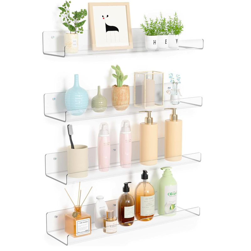 Acrylic Wall-mounted U-shaped Storage Rack Transparent Punch-free Bathroom Multi-functional Household Daily-use Wall Storage Rack