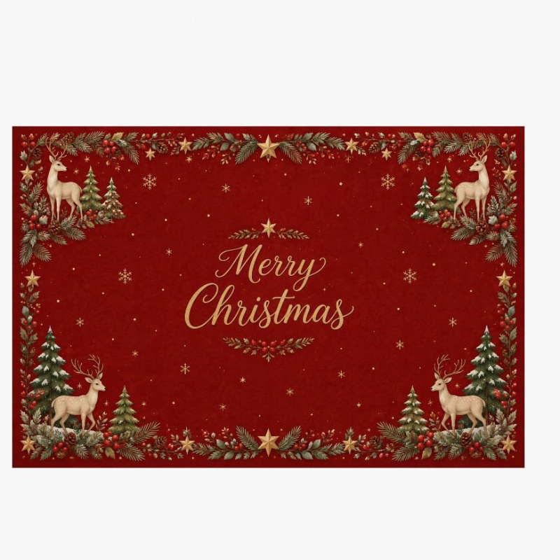 Christmas-themed doormat for the entrance, durable and stain-resistant, dust-proof, absorbent, and skin-friendly, suitable for use in the bathroom