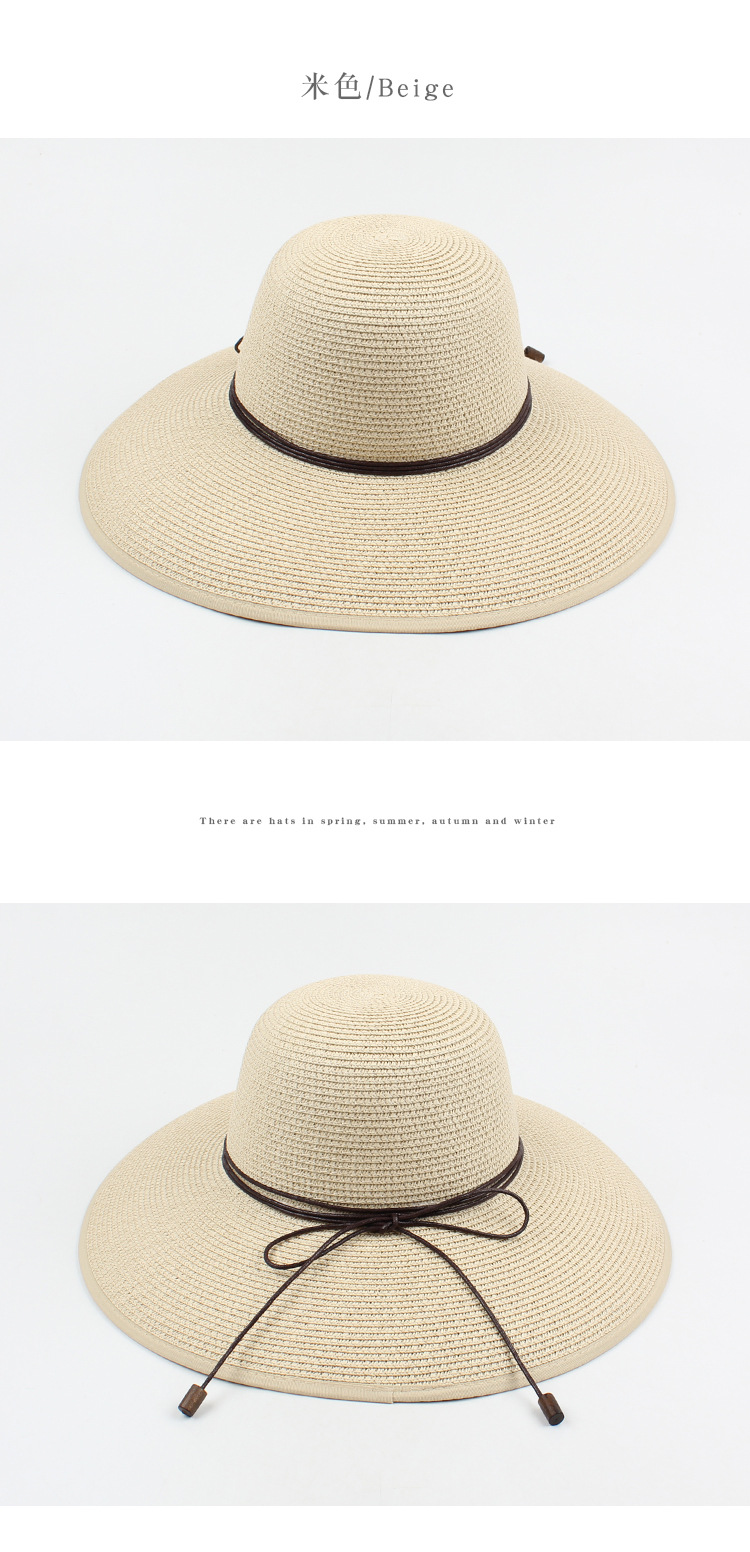 Korean tleisure elegant bow sunscreen beach straw hatpicture2