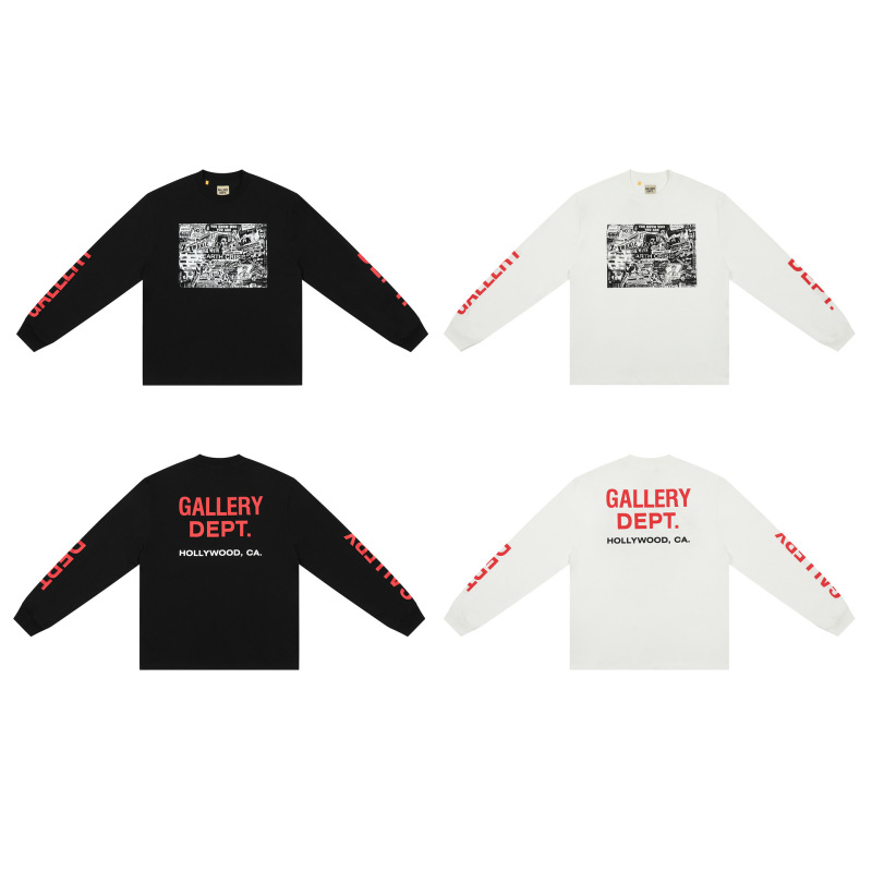 2022 autumn and winter new GALLERY DEPT movie poster comic graffiti back letter LOGO printing long sleeve