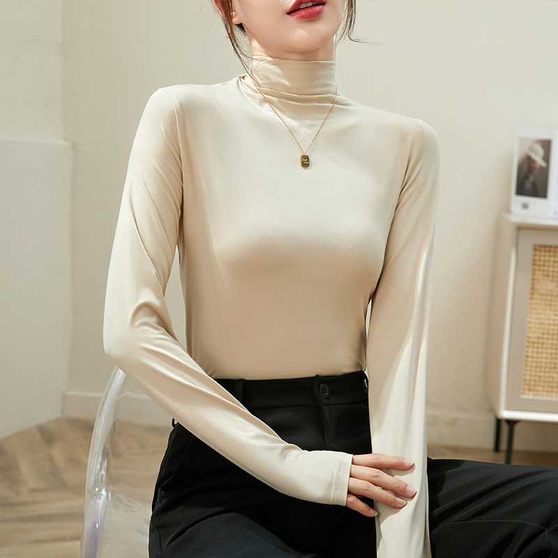 살구 하프 터틀넥 (싱글팩)