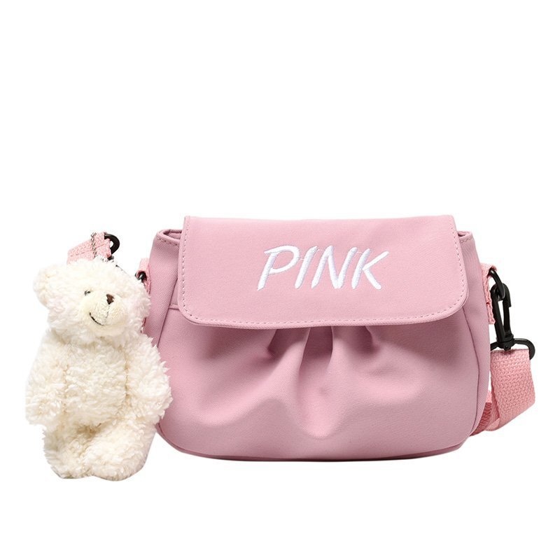 New popular popular small bag 2023 bear pendant new women's bag embroidery thread all-match messenger bag shoulder small square bag New popular popular small bag 2023 bear pendant new women's bag embroidery thread all-match messenger bag shoulder small square bag