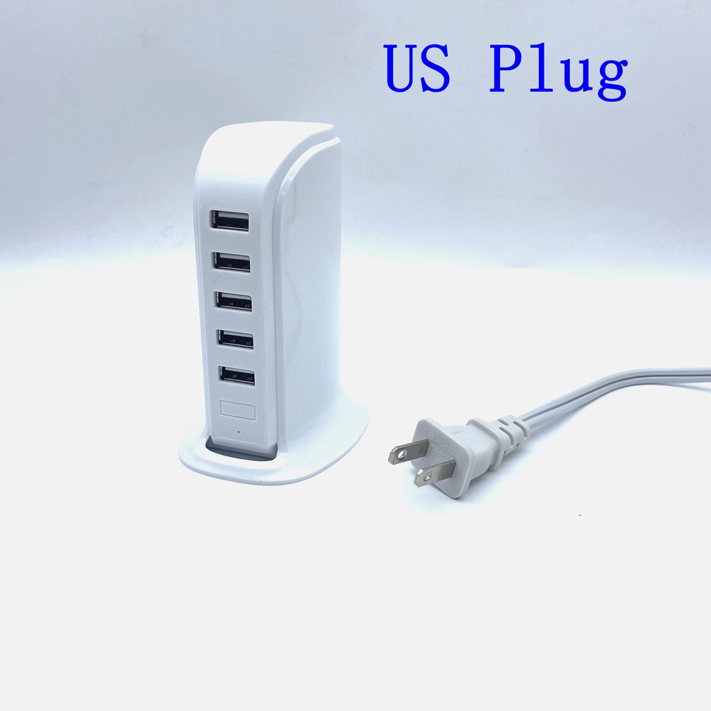 Cargador USB vertical de escritorio, 5 puertos, 5V4A 20W, cargador multipuerto de fábrica al por mayor