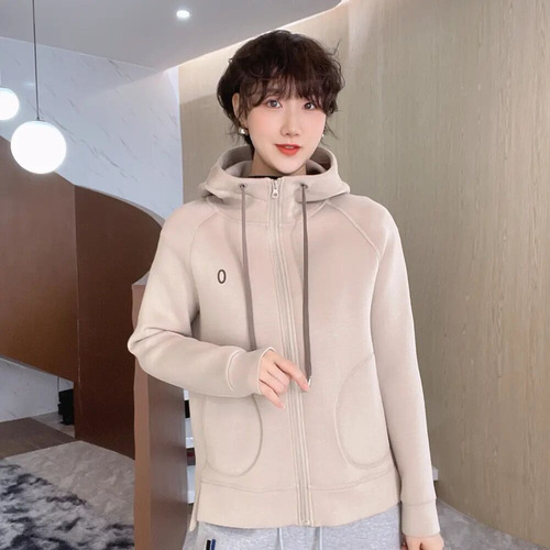 Women's Hooded Zip-Up Sweatshirt, 2024 Spring and Autumn New Trendy Outerwear, Loose Casual Long-Sleeve Top with Hood