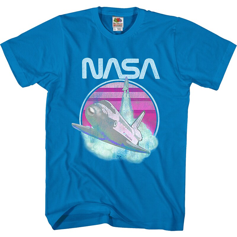80S Nasa Retro Astronaut Space Shuttle Oversize Trendy Brand Pure American Street T-Shirt