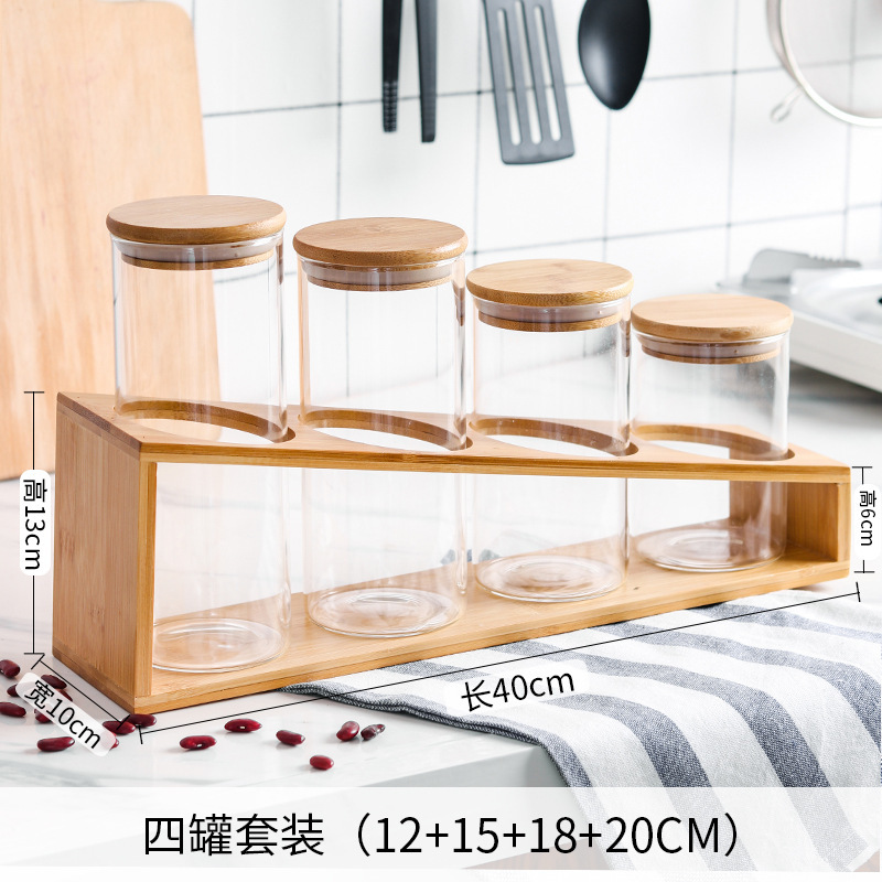 Botella de vidrio, botella de sellado, latas de té, latas de exhibición, granos de grado alimenticio, almacenamiento de granos, botella transparente, almacenamiento de cocina