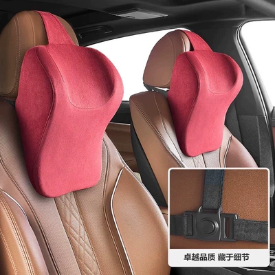 Headrest | car headrest - two-headrests-wine-red