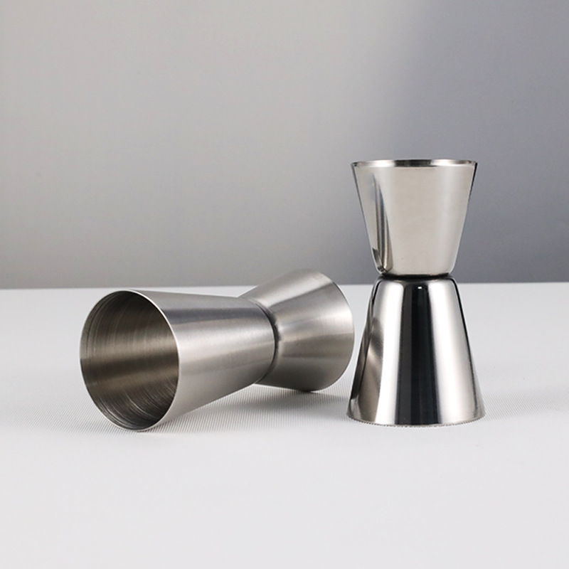 Taza medidora de acero inoxidable de doble cara con escala, taza de 30/60 onzas, herramienta para mezclar en bar, taza medidora