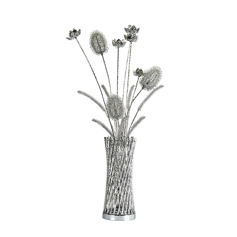 Aluminum to ground bedroom a living room desk Handicraft Retro innovate personality fashion vase Lighting silvery