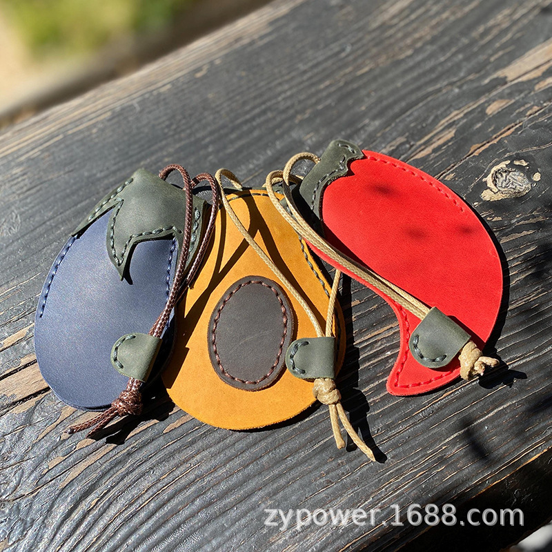 创意可爱蔬菜水果仿真皮革钥匙扣钥匙收纳包茄子辣椒牛油果钥匙扣