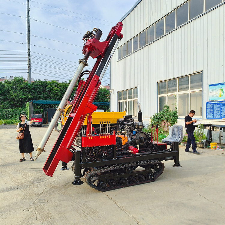 四缸动力双液压地钉钻机 可进院的太阳能螺旋钻 凿岩爆破潜孔钻机