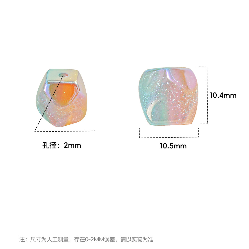 Haijia Dunhuang flash fino tres colores a juego piedra pequeña a través del orificio con cuentas cadena de teléfono móvil bricolaje accesorios materiales al por mayor