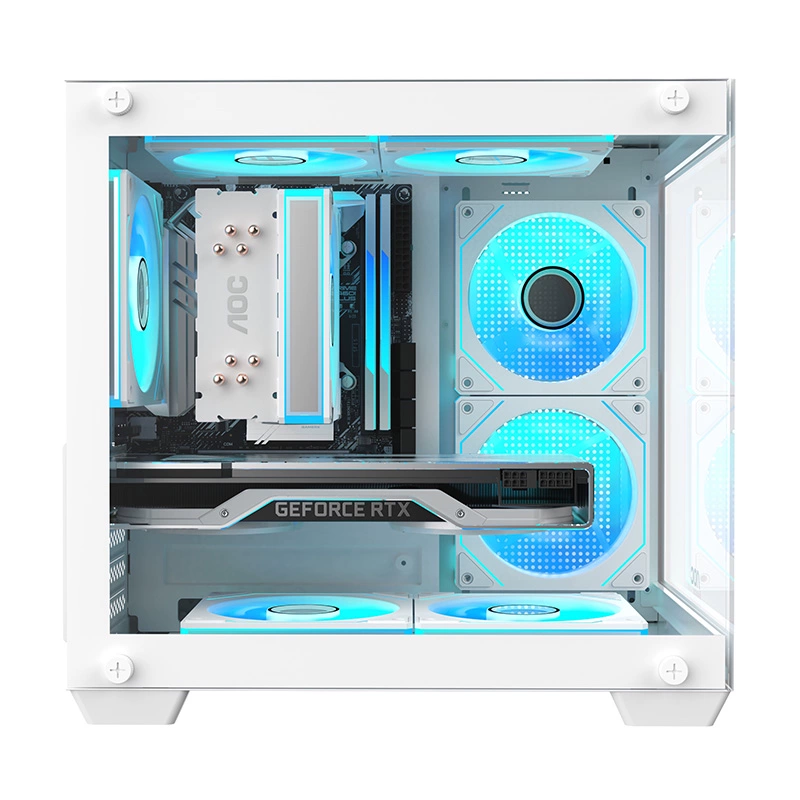 AOC [корпус Sea view room CG381W белого цвета, эстетичный, для настольного ПК, mATX, компактный, поддержка блока питания, ITX]