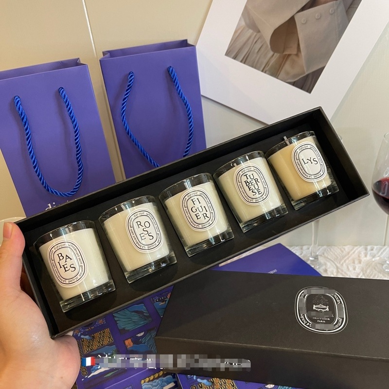 蒂普家香薰蜡烛35g*5礼盒装植物精油无烟持久圣诞浪漫香氛伴手礼|undefined